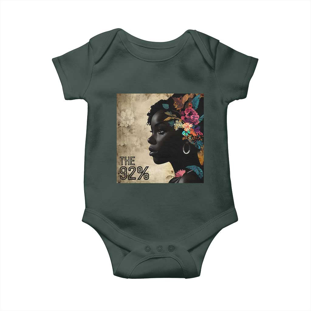 The 92% Black Women Power Baby Onesie 92 Percent Floral Melanin Girls TS10 Print Your Wear