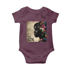 The 92% Black Women Power Baby Onesie 92 Percent Floral Melanin Girls TS10 Maroon Print Your Wear