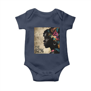 The 92% Black Women Power Baby Onesie 92 Percent Floral Melanin Girls TS10 Navy Print Your Wear
