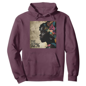 The 92% Black Women Power Hoodie 92 Percent Floral Melanin Girls TS10 Maroon Print Your Wear