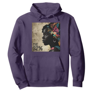 The 92% Black Women Power Hoodie 92 Percent Floral Melanin Girls TS10 Purple Print Your Wear