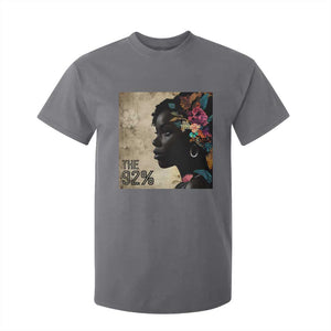 The 92% Black Women Power T Shirt For Kid 92 Percent Floral Melanin Girls TS10 Charcoal Print Your Wear