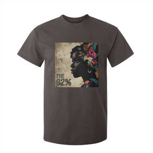 The 92% Black Women Power T Shirt For Kid 92 Percent Floral Melanin Girls TS10 Dark Chocolate Print Your Wear