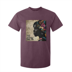 The 92% Black Women Power T Shirt For Kid 92 Percent Floral Melanin Girls TS10 Maroon Print Your Wear