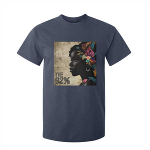 The 92% Black Women Power T Shirt For Kid 92 Percent Floral Melanin Girls TS10 Navy Print Your Wear
