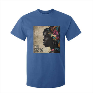 The 92% Black Women Power T Shirt For Kid 92 Percent Floral Melanin Girls TS10 Royal Blue Print Your Wear