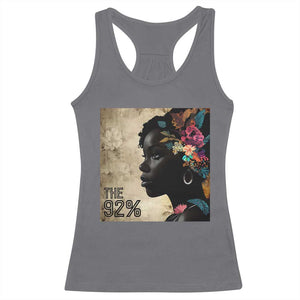 The 92% Black Women Power Racerback Tank Top 92 Percent Floral Melanin Girls TS10 Charcoal Print Your Wear