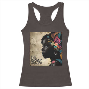 The 92% Black Women Power Racerback Tank Top 92 Percent Floral Melanin Girls TS10 Dark Chocolate Print Your Wear