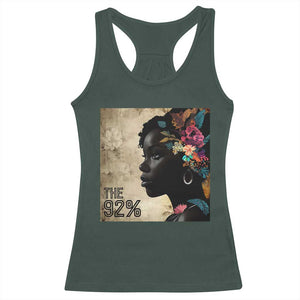 The 92% Black Women Power Racerback Tank Top 92 Percent Floral Melanin Girls TS10 Dark Forest Green Print Your Wear