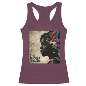 The 92% Black Women Power Racerback Tank Top 92 Percent Floral Melanin Girls TS10 Maroon Print Your Wear