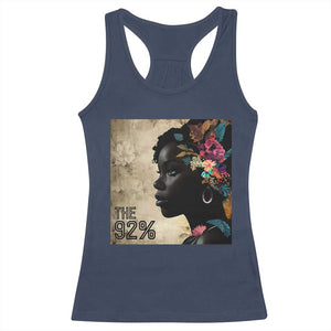 The 92% Black Women Power Racerback Tank Top 92 Percent Floral Melanin Girls TS10 Navy Print Your Wear