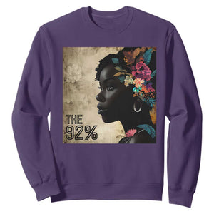 The 92% Black Women Power Sweatshirt 92 Percent Floral Melanin Girls TS10 Purple Print Your Wear