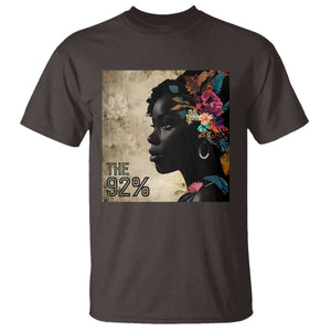 The 92% Black Women Power T Shirt 92 Percent Floral Melanin Girls TS10 Dark Chocolate Print Your Wear