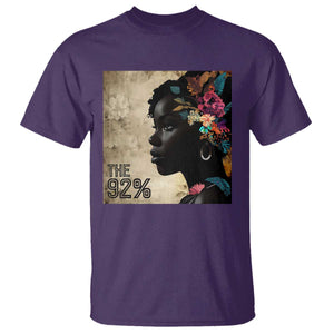 The 92% Black Women Power T Shirt 92 Percent Floral Melanin Girls TS10 Purple Print Your Wear