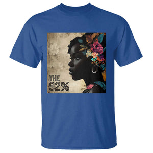 The 92% Black Women Power T Shirt 92 Percent Floral Melanin Girls TS10 Royal Blue Print Your Wear