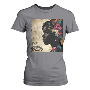 The 92% Black Women Power T Shirt For Women 92 Percent Floral Melanin Girls TS10 Charcoal Print Your Wear