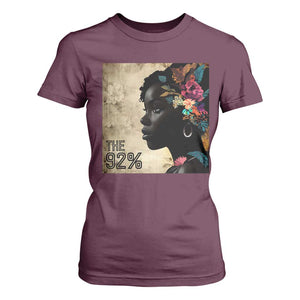 The 92% Black Women Power T Shirt For Women 92 Percent Floral Melanin Girls TS10 Maroon Print Your Wear