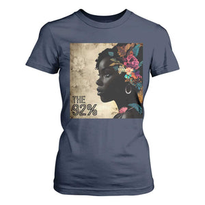 The 92% Black Women Power T Shirt For Women 92 Percent Floral Melanin Girls TS10 Navy Print Your Wear
