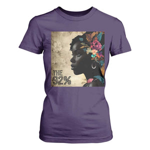 The 92% Black Women Power T Shirt For Women 92 Percent Floral Melanin Girls TS10 Purple Print Your Wear