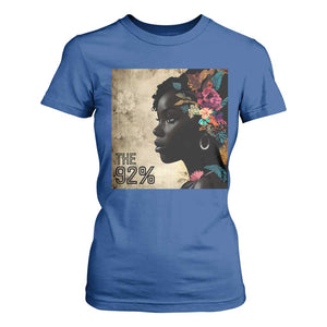 The 92% Black Women Power T Shirt For Women 92 Percent Floral Melanin Girls TS10 Royal Blue Print Your Wear