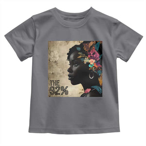 The 92% Black Women Power Toddler T Shirt 92 Percent Floral Melanin Girls TS10 Charcoal Print Your Wear