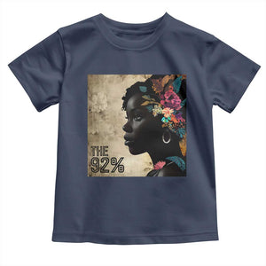 The 92% Black Women Power Toddler T Shirt 92 Percent Floral Melanin Girls TS10 Navy Print Your Wear