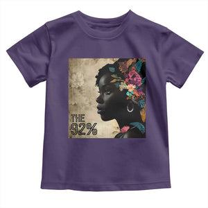 The 92% Black Women Power Toddler T Shirt 92 Percent Floral Melanin Girls TS10 Purple Print Your Wear