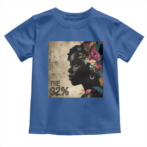 The 92% Black Women Power Toddler T Shirt 92 Percent Floral Melanin Girls TS10 Royal Blue Print Your Wear