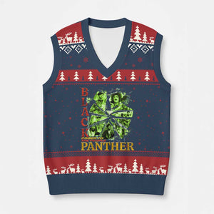 Vintage Black Panther Party V-Neck Knit Sweater Vest Newton Seale Shakur Black History Month Juneteenth TS10 Navy Red Print Your Wear