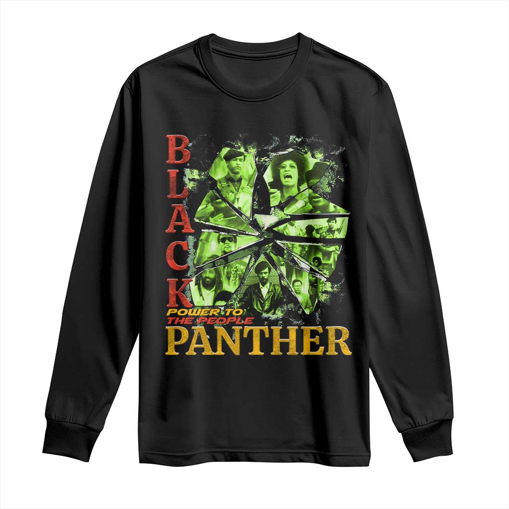 Vintage Black Panther Party Long Sleeve Shirt Newton Seale Shakur Black History Month Juneteenth TS10 Black Print Your Wear