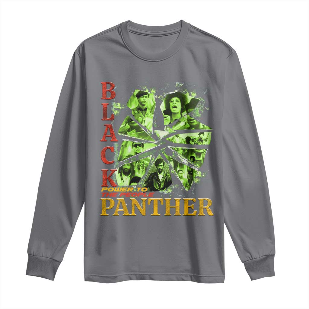 Vintage Black Panther Party Long Sleeve Shirt Newton Seale Shakur Black History Month Juneteenth TS10 Charcoal Print Your Wear