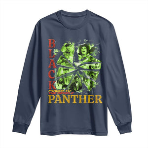 Vintage Black Panther Party Long Sleeve Shirt Newton Seale Shakur Black History Month Juneteenth TS10 Navy Print Your Wear