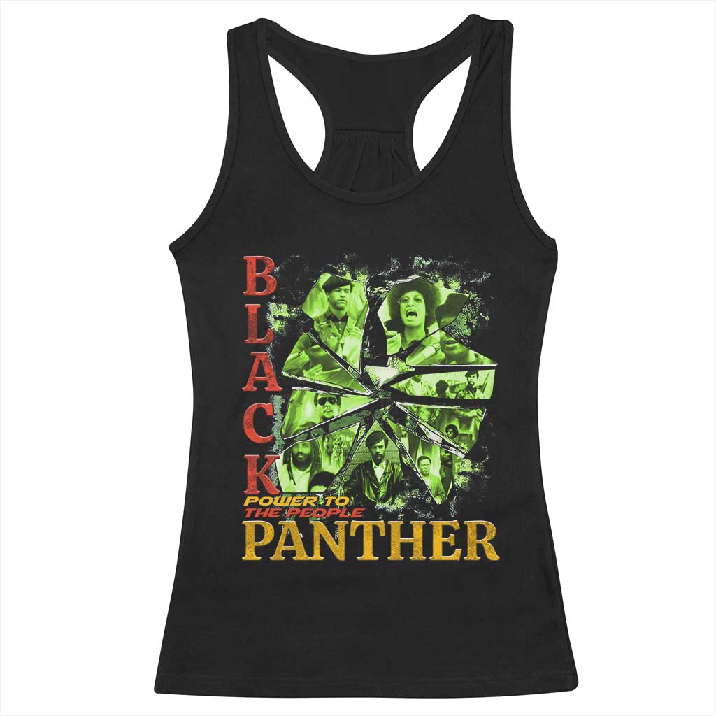 Vintage Black Panther Party Racerback Tank Top Newton Seale Shakur Black History Month Juneteenth - Print Your Wear