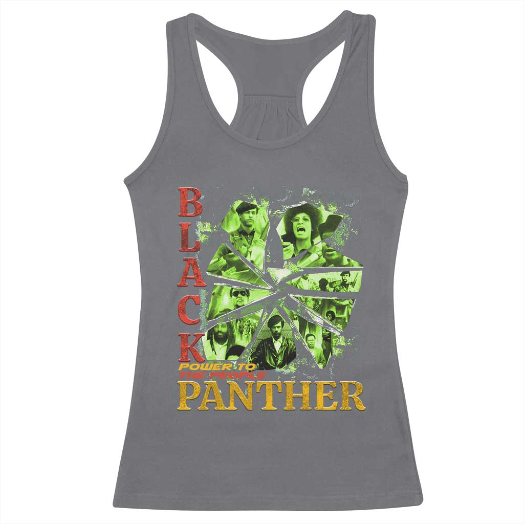 Vintage Black Panther Party Racerback Tank Top Newton Seale Shakur Black History Month Juneteenth TS10 Charcoal Print Your Wear