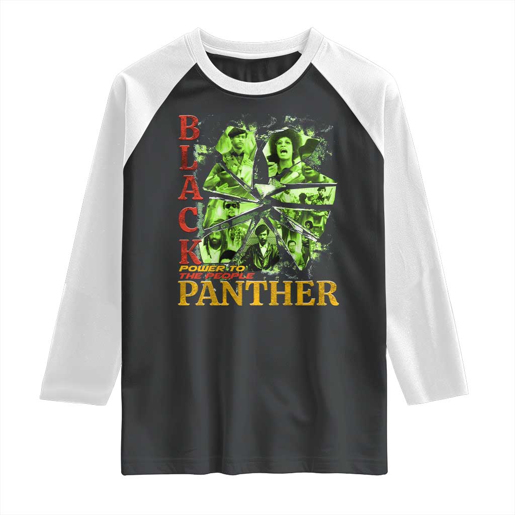 Vintage Black Panther Party Raglan Shirt Newton Seale Shakur Black History Month Juneteenth TS10 Black White Print Your Wear