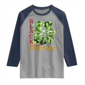 Vintage Black Panther Party Raglan Shirt Newton Seale Shakur Black History Month Juneteenth TS10 Sport Gray Navy Print Your Wear