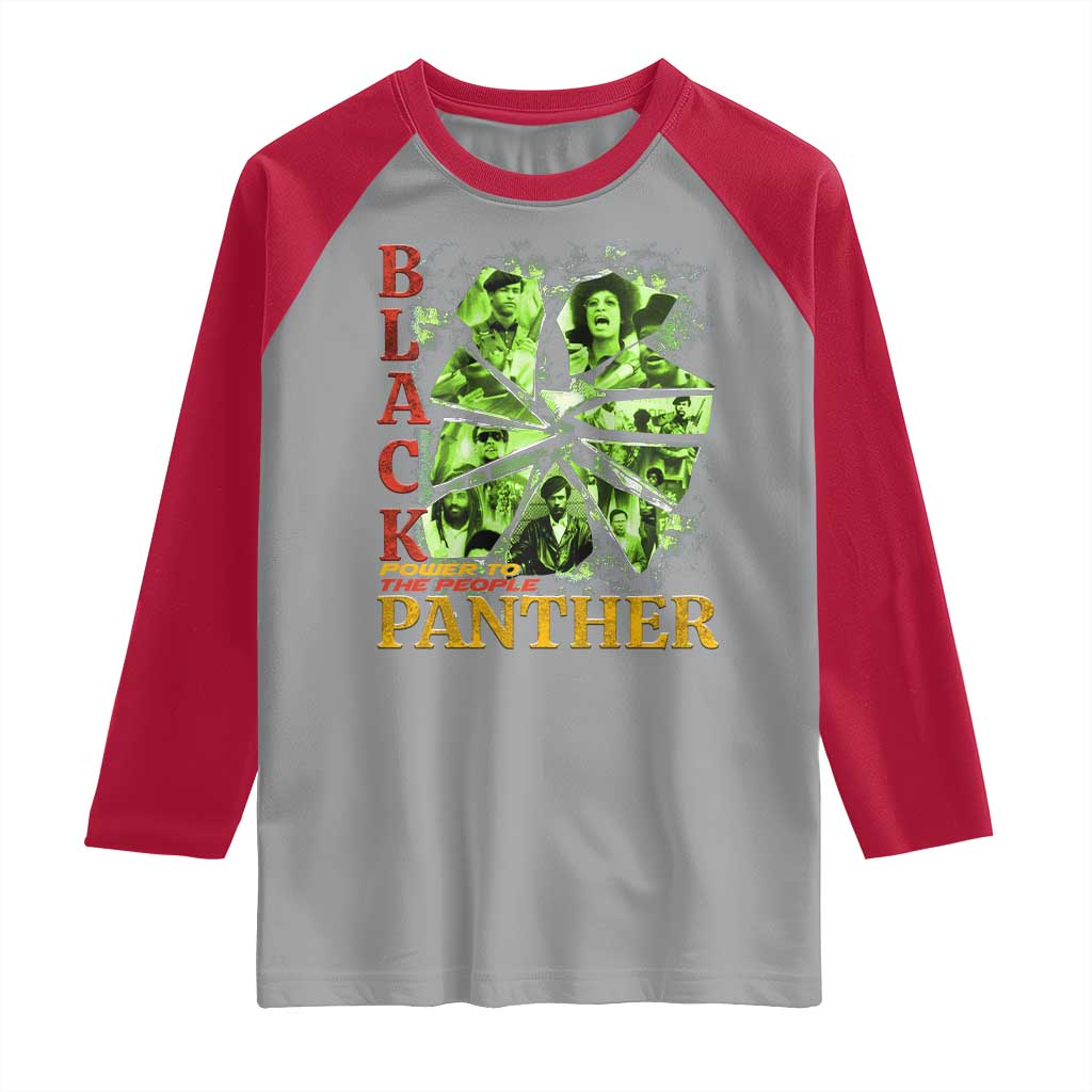 Vintage Black Panther Party Raglan Shirt Newton Seale Shakur Black History Month Juneteenth TS10 Sport Gray Red Print Your Wear