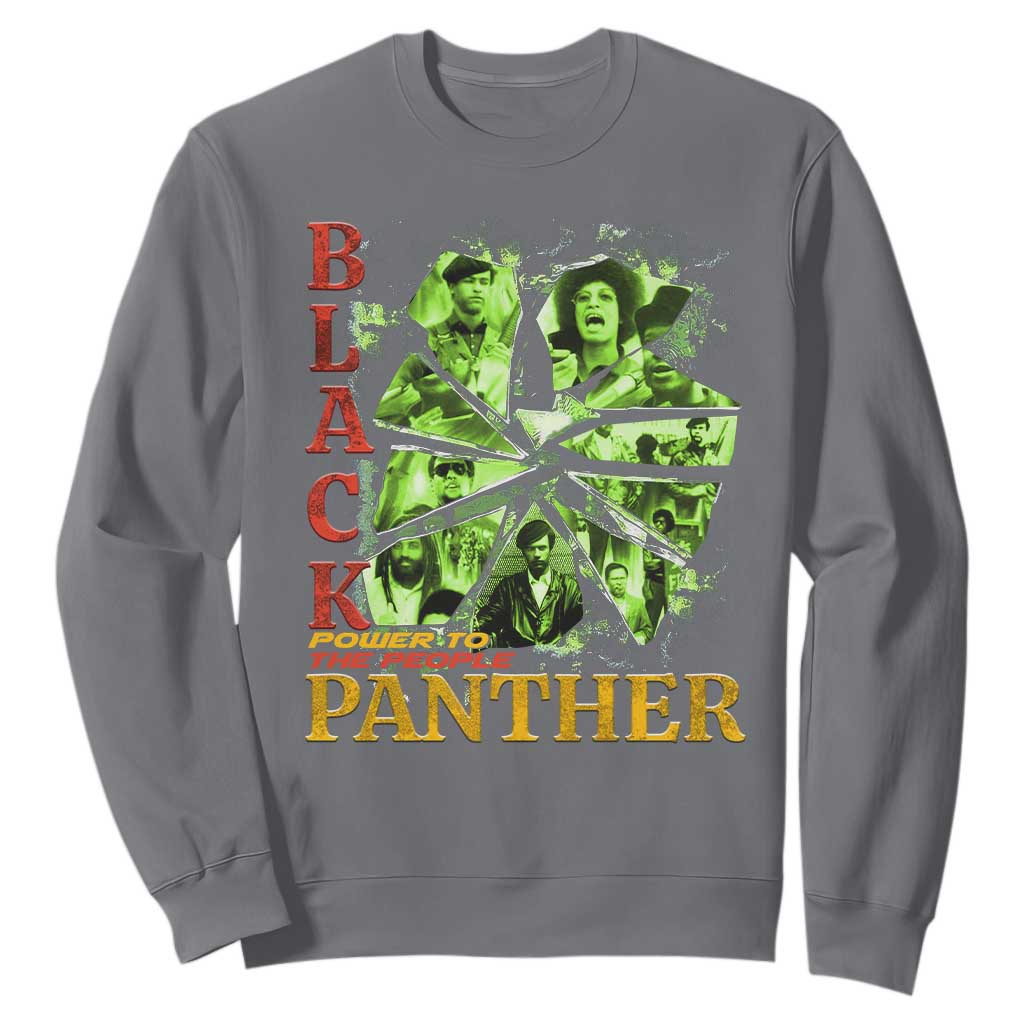 Vintage Black Panther Party Sweatshirt Newton Seale Shakur Black History Month Juneteenth TS10 Charcoal Print Your Wear