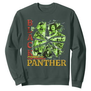 Vintage Black Panther Party Sweatshirt Newton Seale Shakur Black History Month Juneteenth TS10 Dark Forest Green Print Your Wear