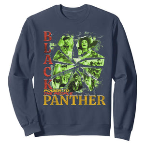 Vintage Black Panther Party Sweatshirt Newton Seale Shakur Black History Month Juneteenth TS10 Navy Print Your Wear