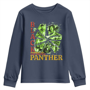 Vintage Black Panther Party Youth Sweatshirt Newton Seale Shakur Black History Month Juneteenth TS10 Navy Print Your Wear