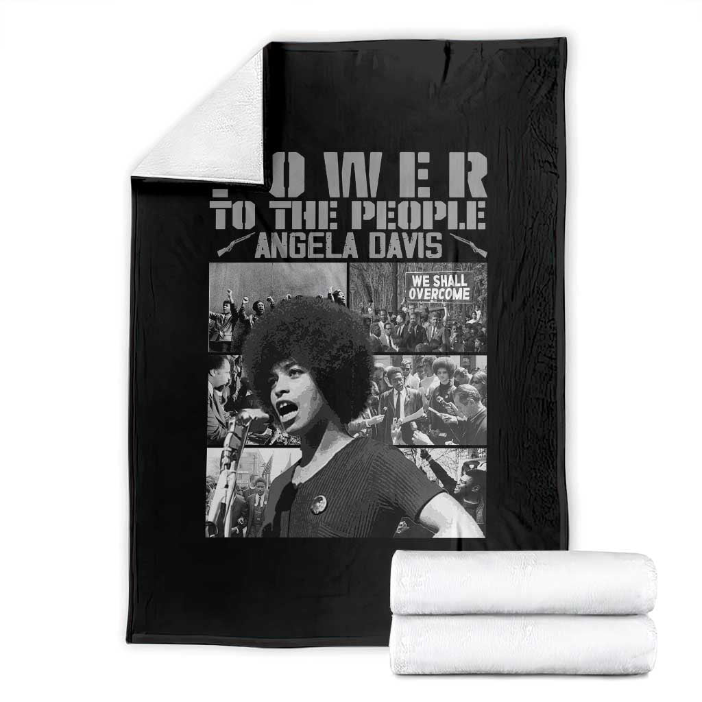 Power To The People Throw Blanket Black History Angela Davis Black Panther Party TS10 Black Print Your Wear