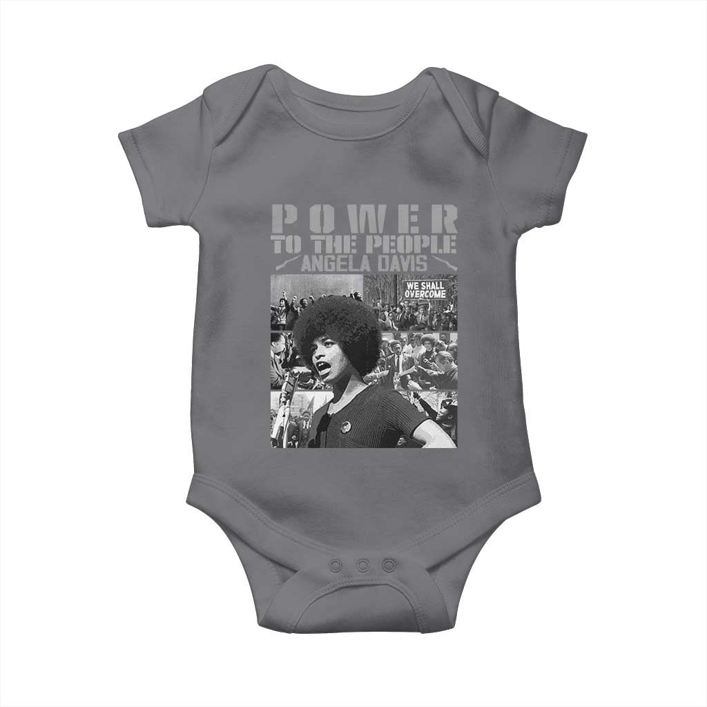 Power To The People Baby Onesie Black History Angela Davis Black Panther Party TS10 Charcoal Print Your Wear
