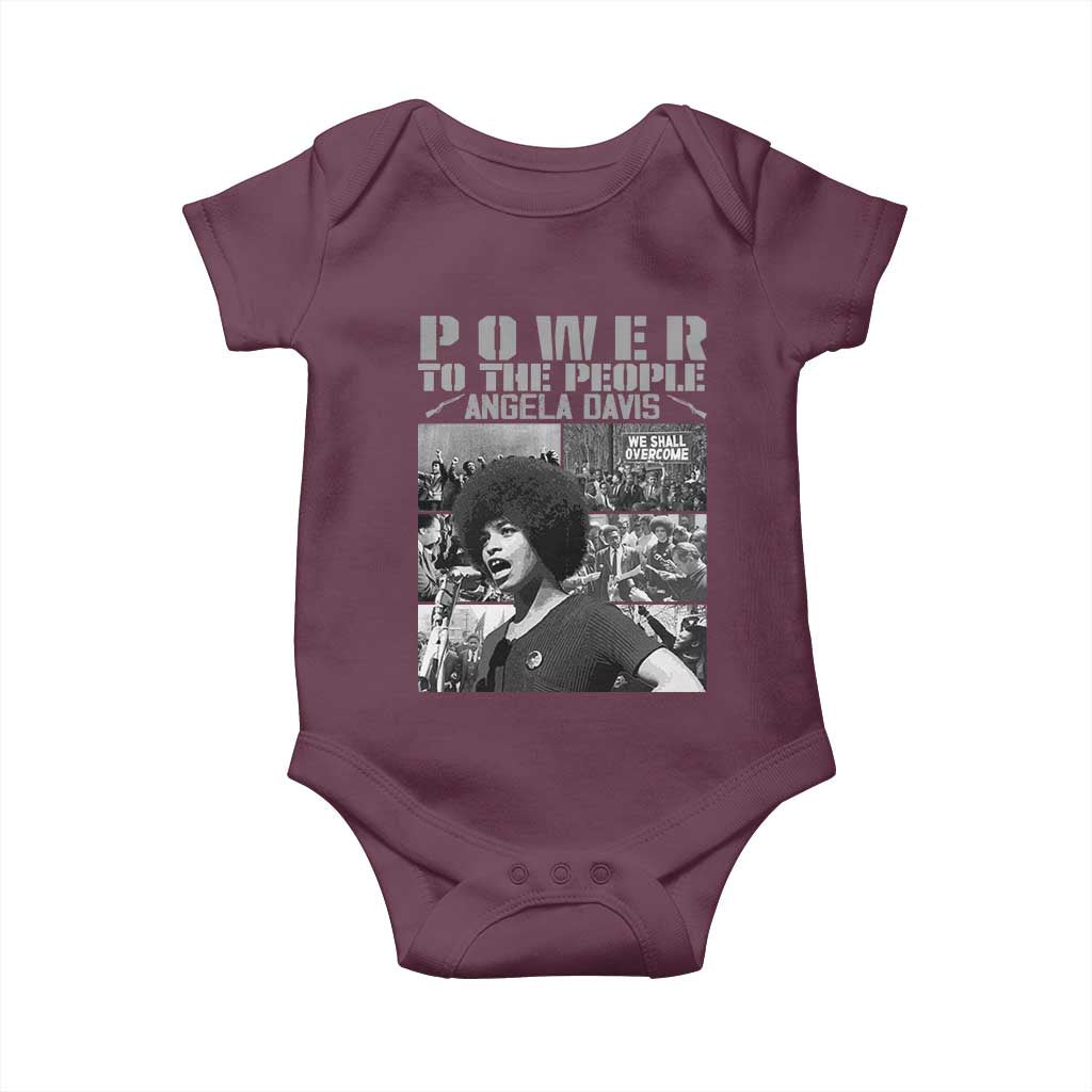 Power To The People Baby Onesie Black History Angela Davis Black Panther Party TS10 Maroon Print Your Wear