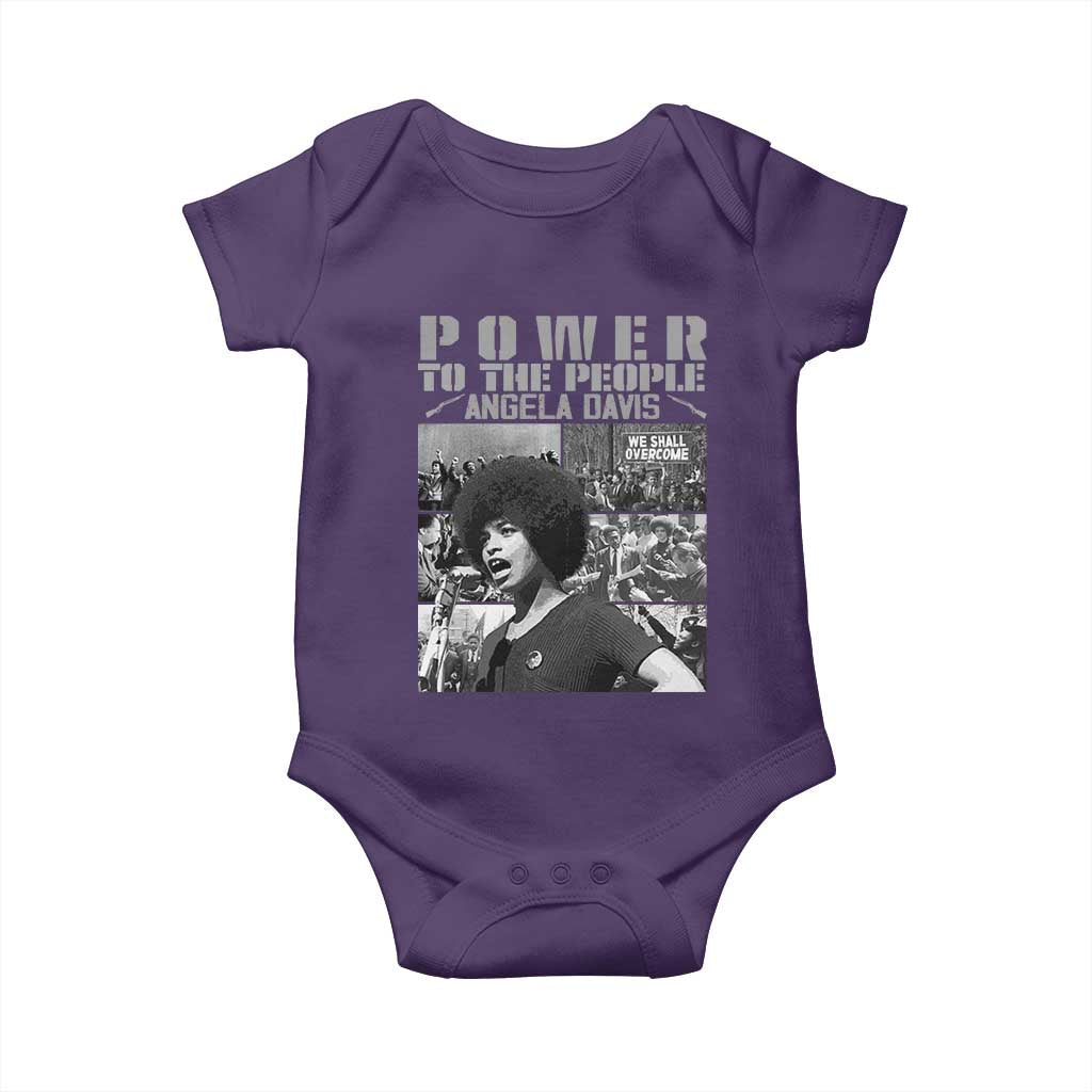 Power To The People Baby Onesie Black History Angela Davis Black Panther Party TS10 Purple Print Your Wear