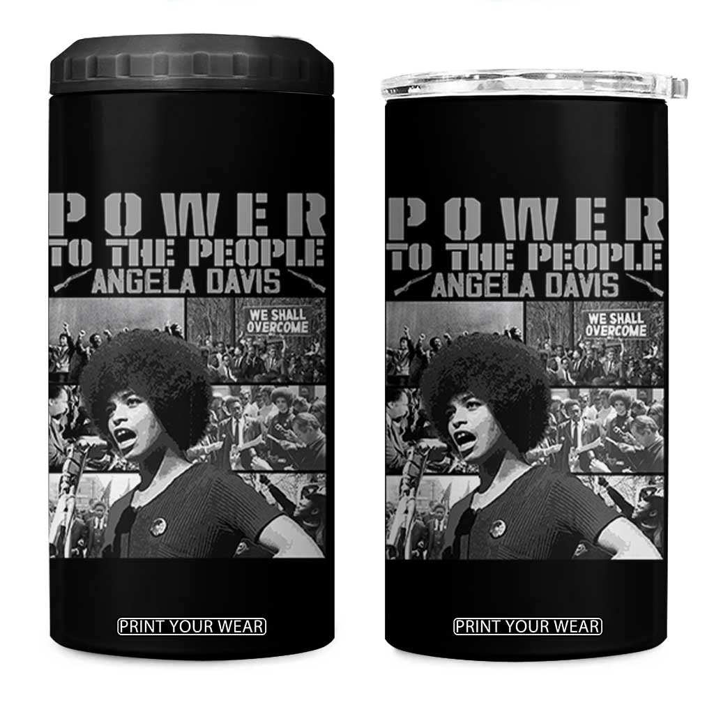 Power To The People 4 in 1 Can Cooler Tumbler Black History Angela Davis Black Panther Party TS10 One Size: 16 oz Black Print Your Wear