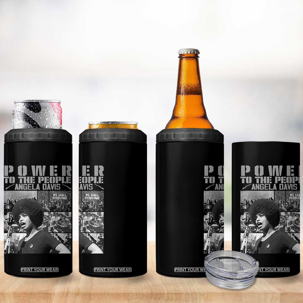 Power To The People 4 in 1 Can Cooler Tumbler Black History Angela Davis Black Panther Party TS10 Print Your Wear