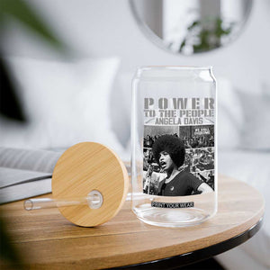 Power To The People Glass Can Black History Angela Davis Black Panther Party TS10 Print Your Wear