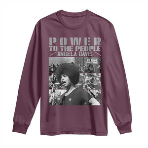 Power To The People Long Sleeve Shirt Black History Angela Davis Black Panther Party TS10 Maroon Print Your Wear