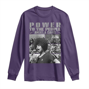 Power To The People Long Sleeve Shirt Black History Angela Davis Black Panther Party TS10 Purple Print Your Wear